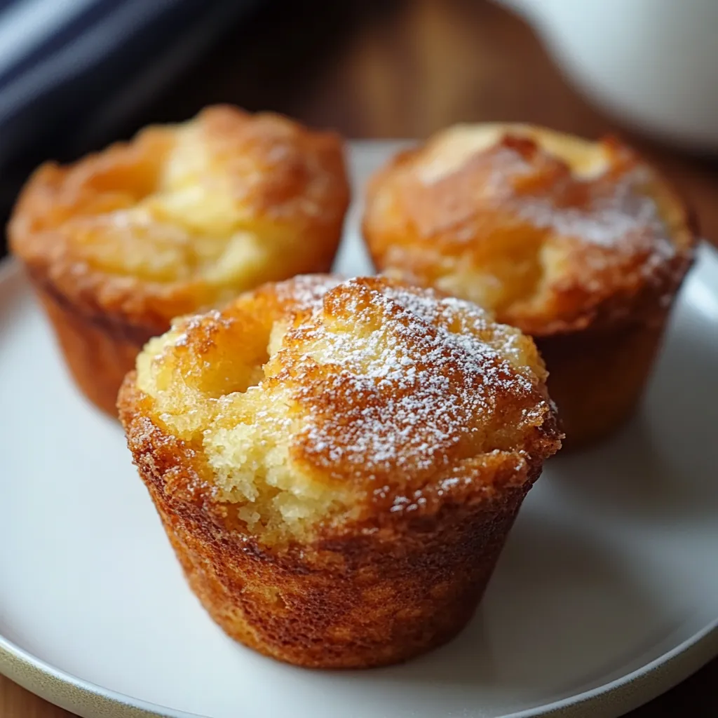 Three muffins on a plate.