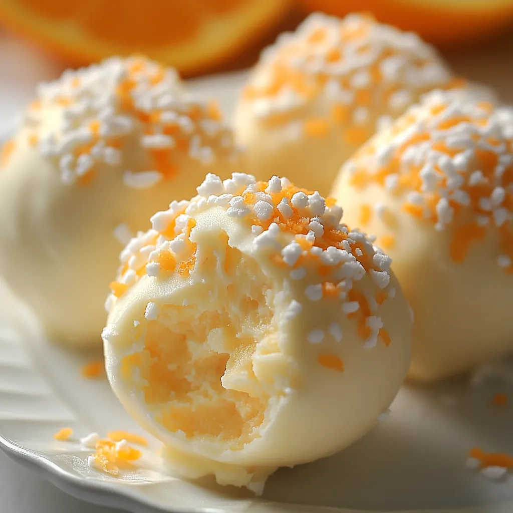 A plate of orange and white frosted desserts.