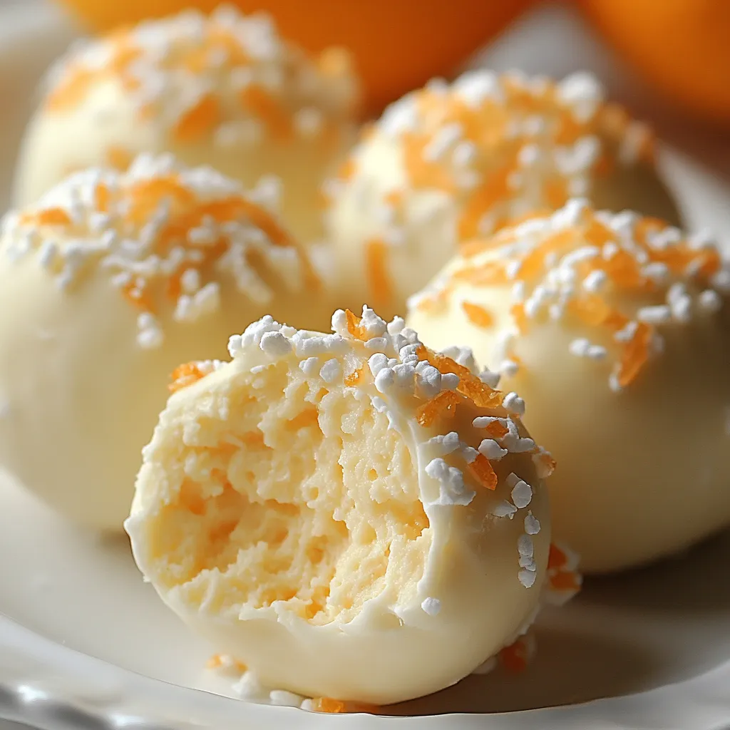 A plate of white and orange frosted desserts.