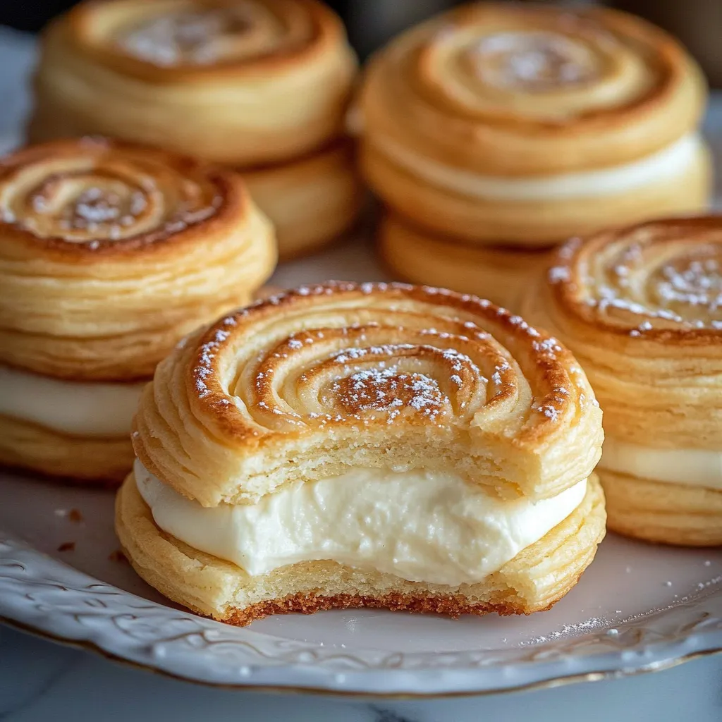 A plate of pastries with powdered sugar.
