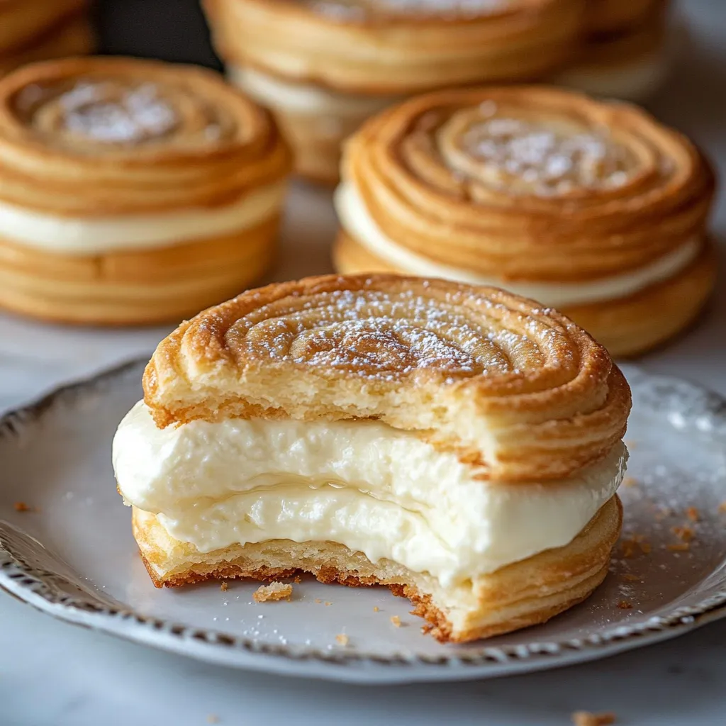 A plate with a pastry on it.