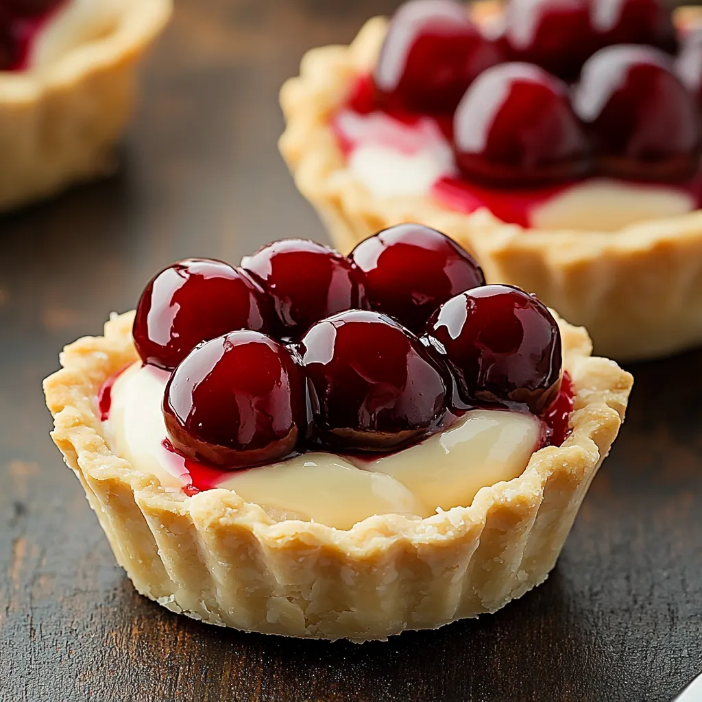 A close up of a cherry pie with cherries on top.