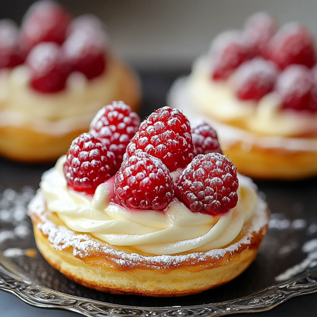 Raspberry pastry with white frosting.