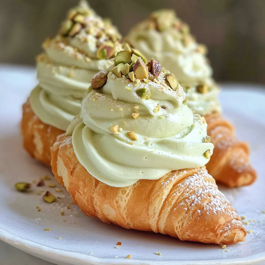 A plate with two croissants on it.