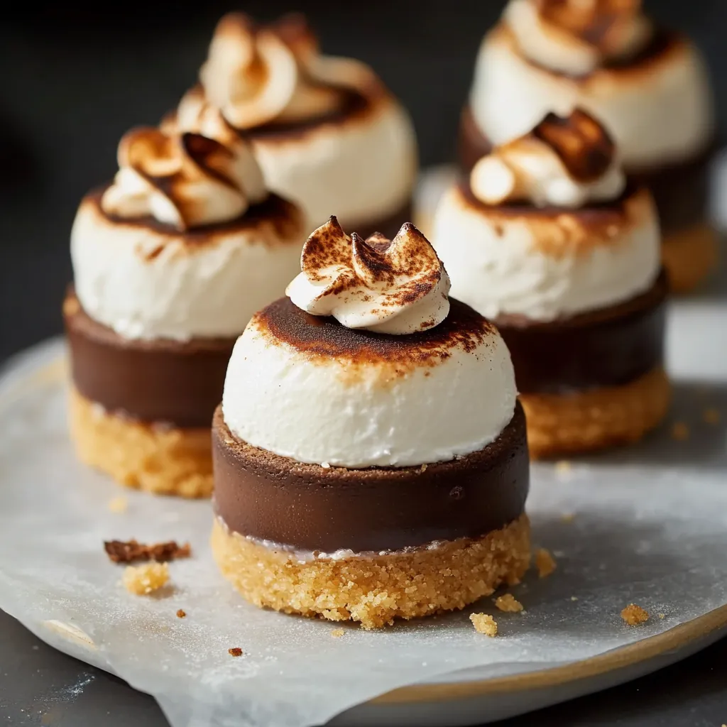 A plate of desserts with chocolate and white toppings.