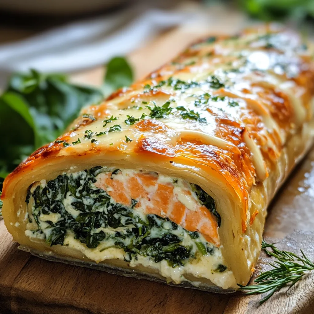 A slice of food on a cutting board.
