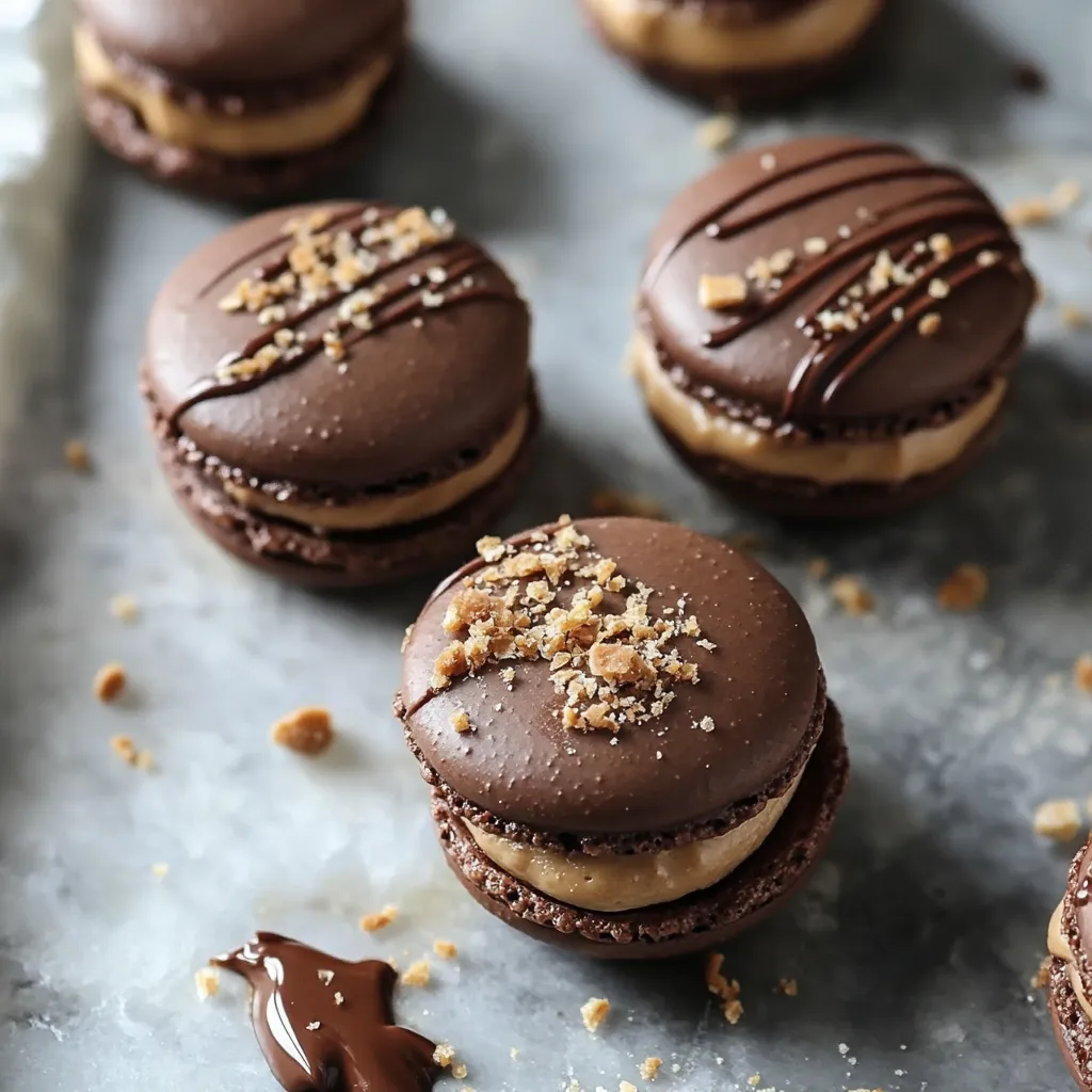 Chocolate and peanut butter cupcakes on a tray.