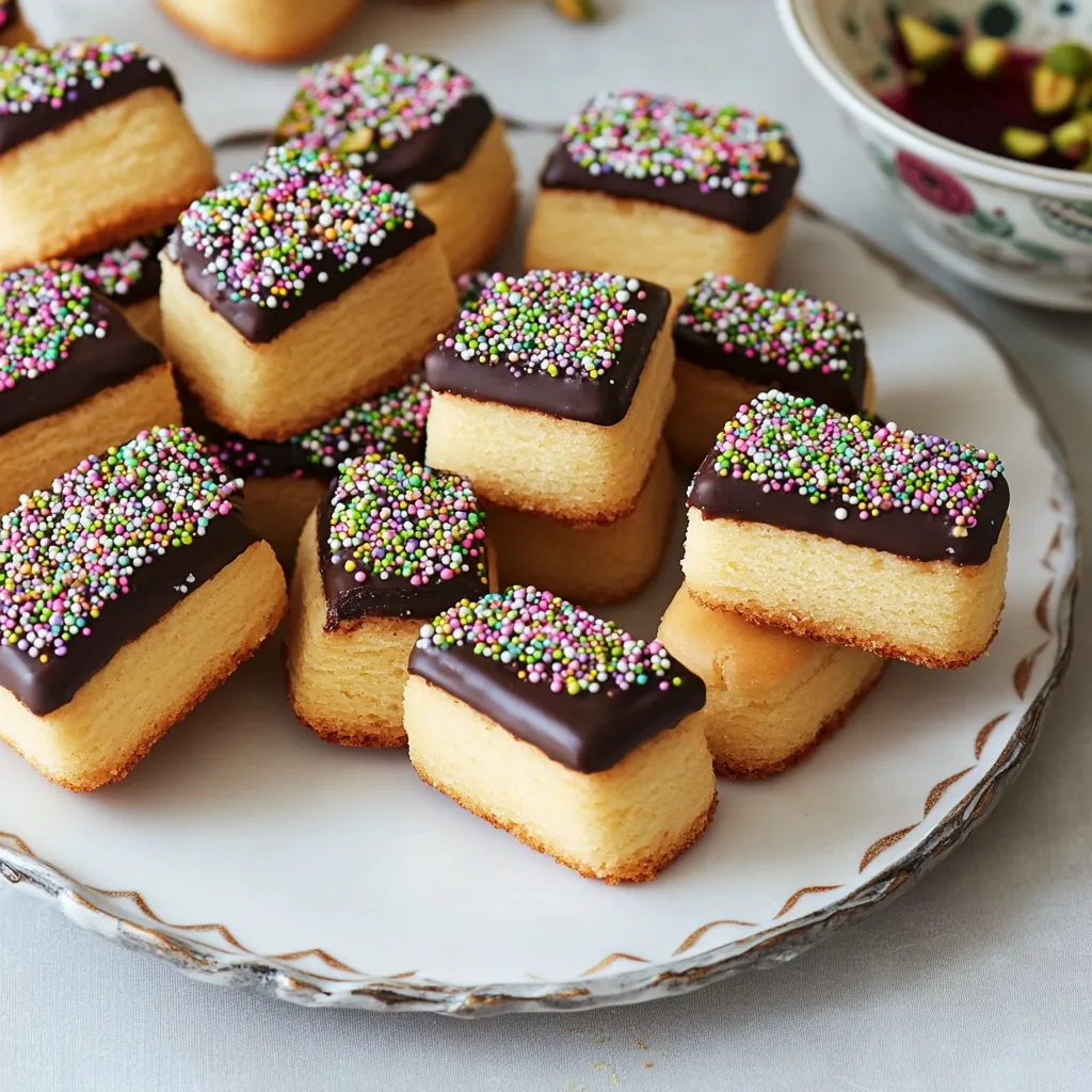 A plate of cookies with chocolate and sprinkles.