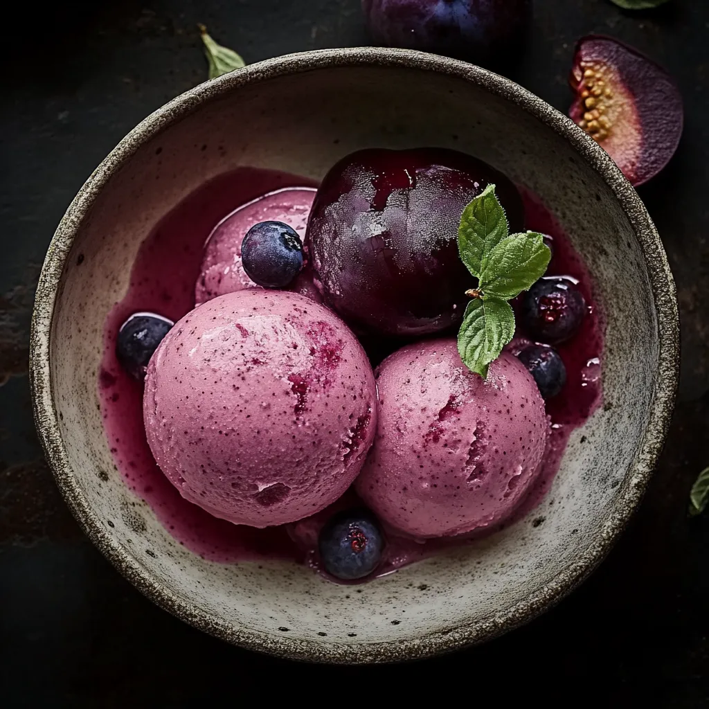A bowl of berries and cream.