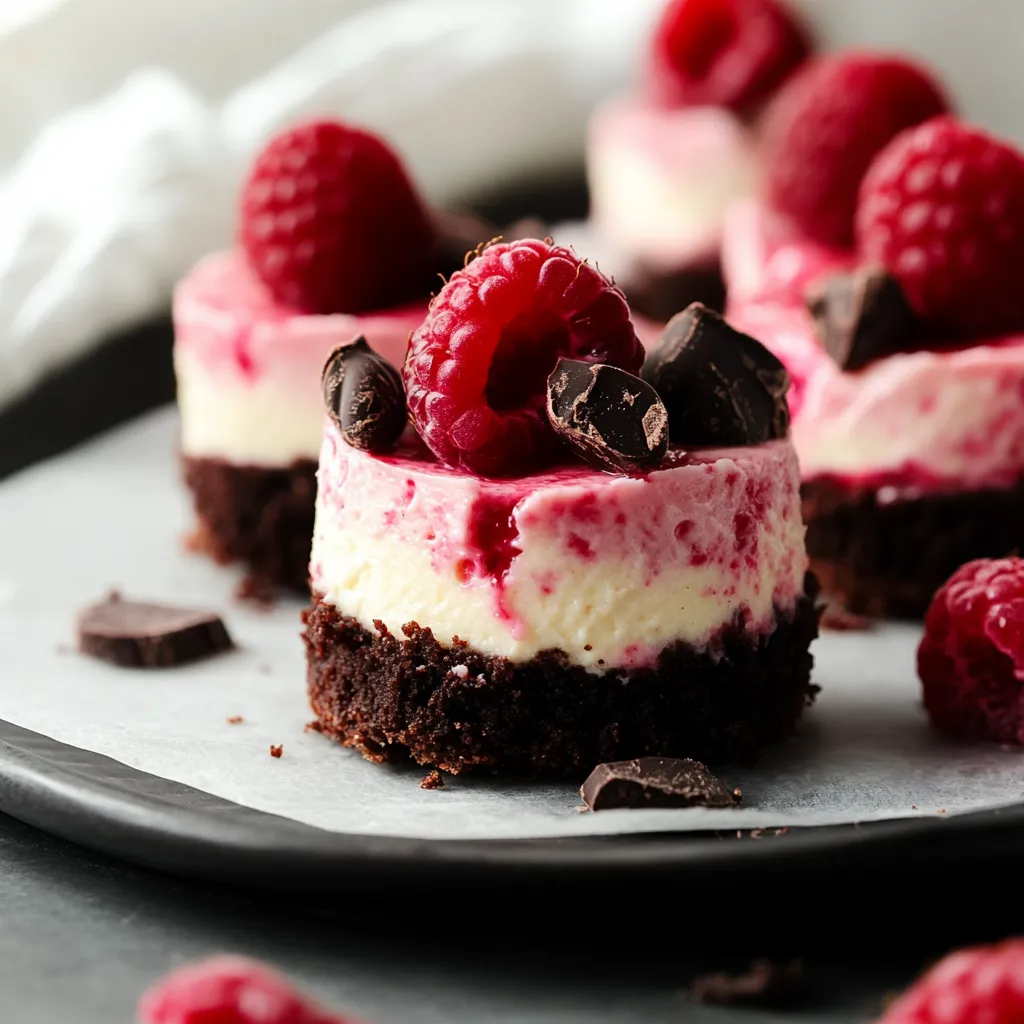 A plate of chocolate and raspberry desserts.