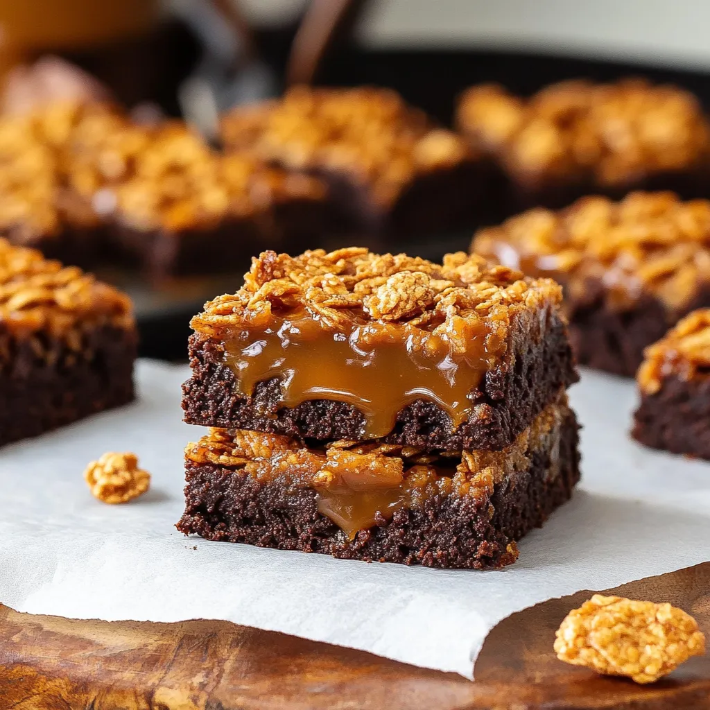 A piece of chocolate cake with caramel sauce.