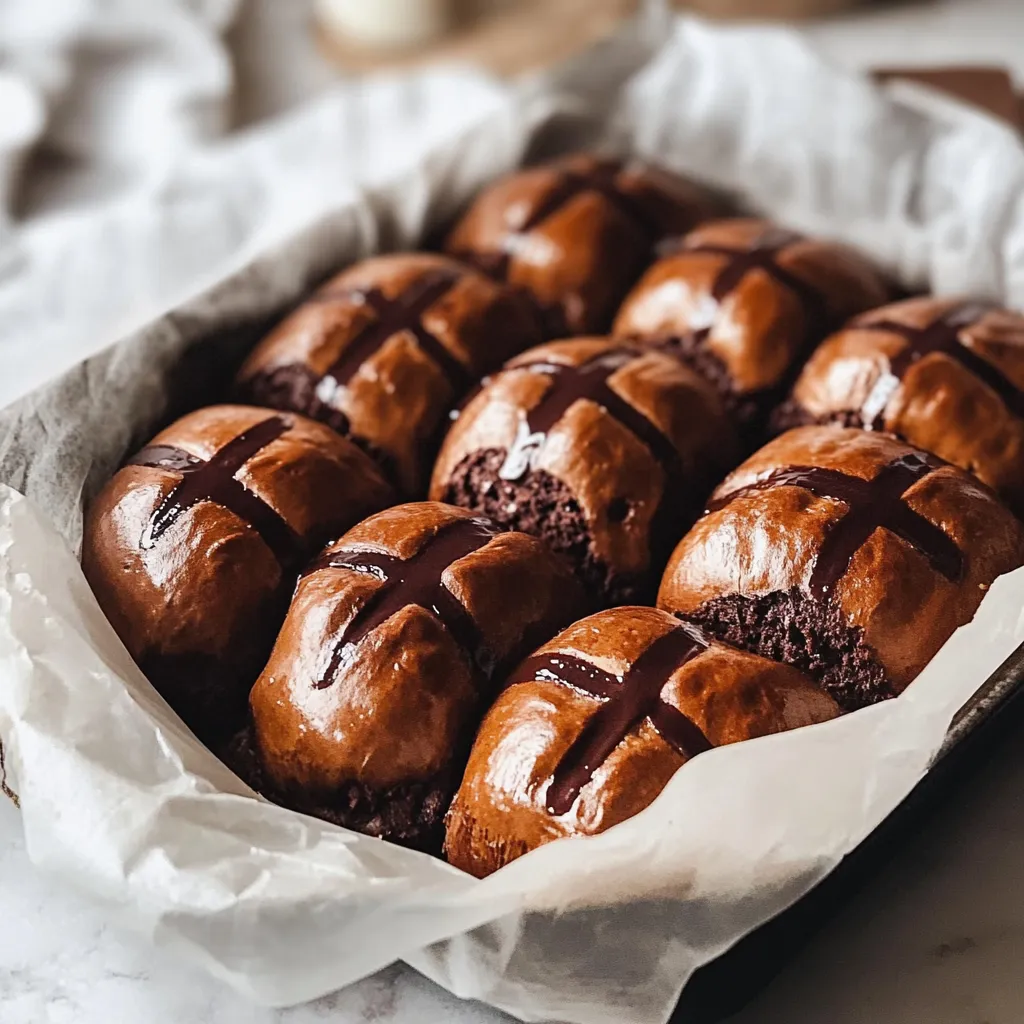 A tray of brownies with chocolate crosses on top.