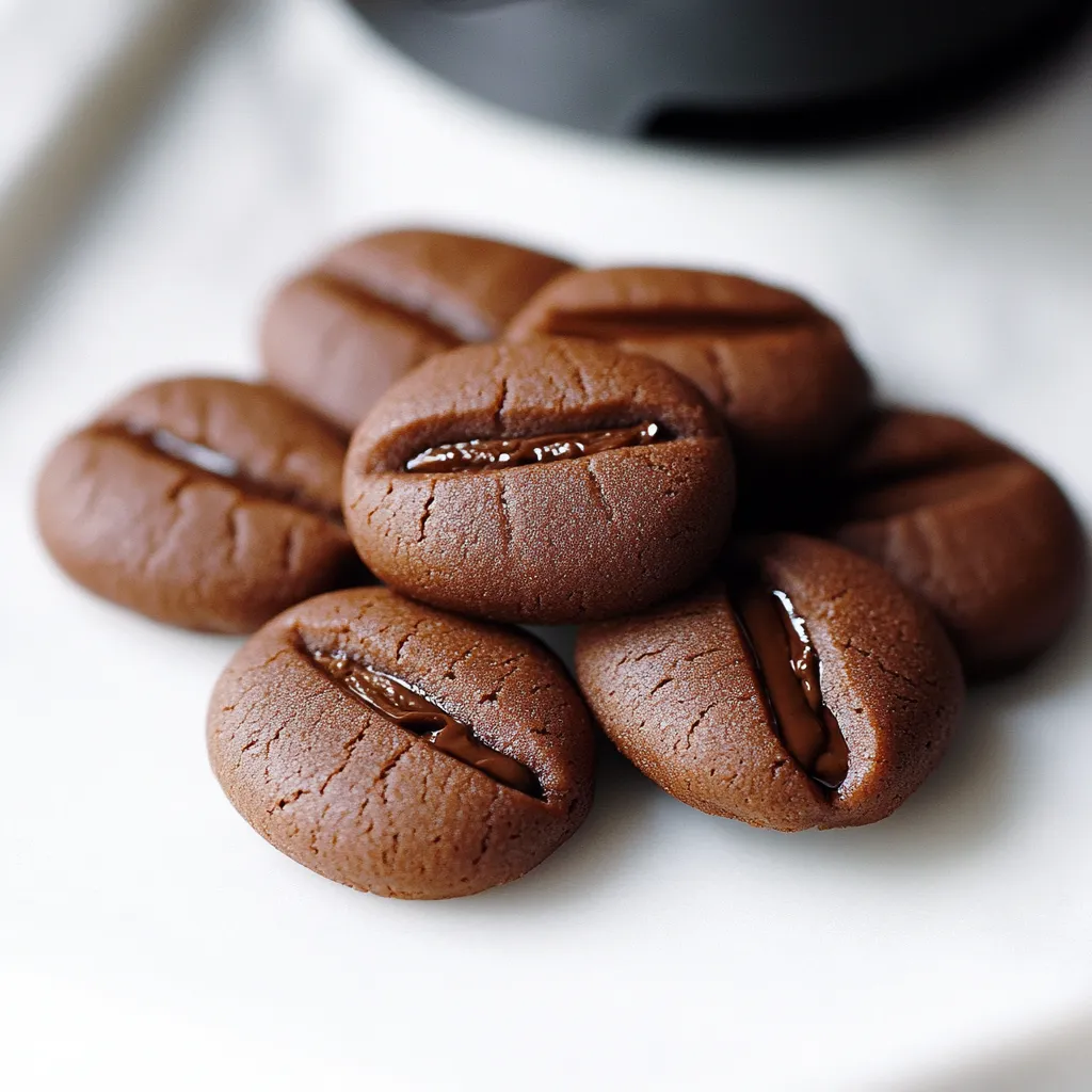A plate of chocolate covered coffee beans.
