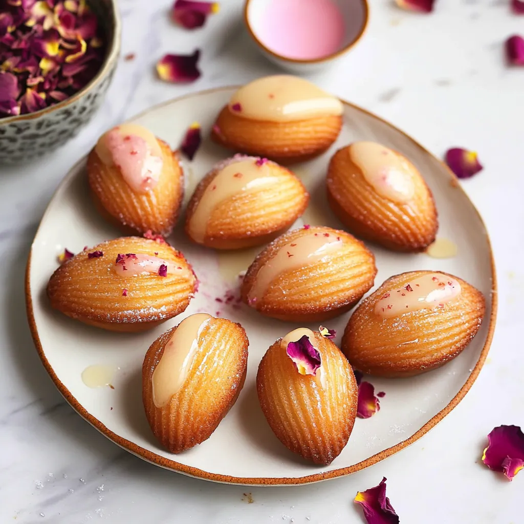 A plate of pastries with pink icing.