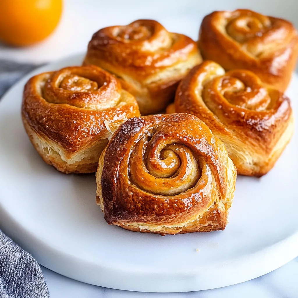 A plate of pastries with a swirl design.