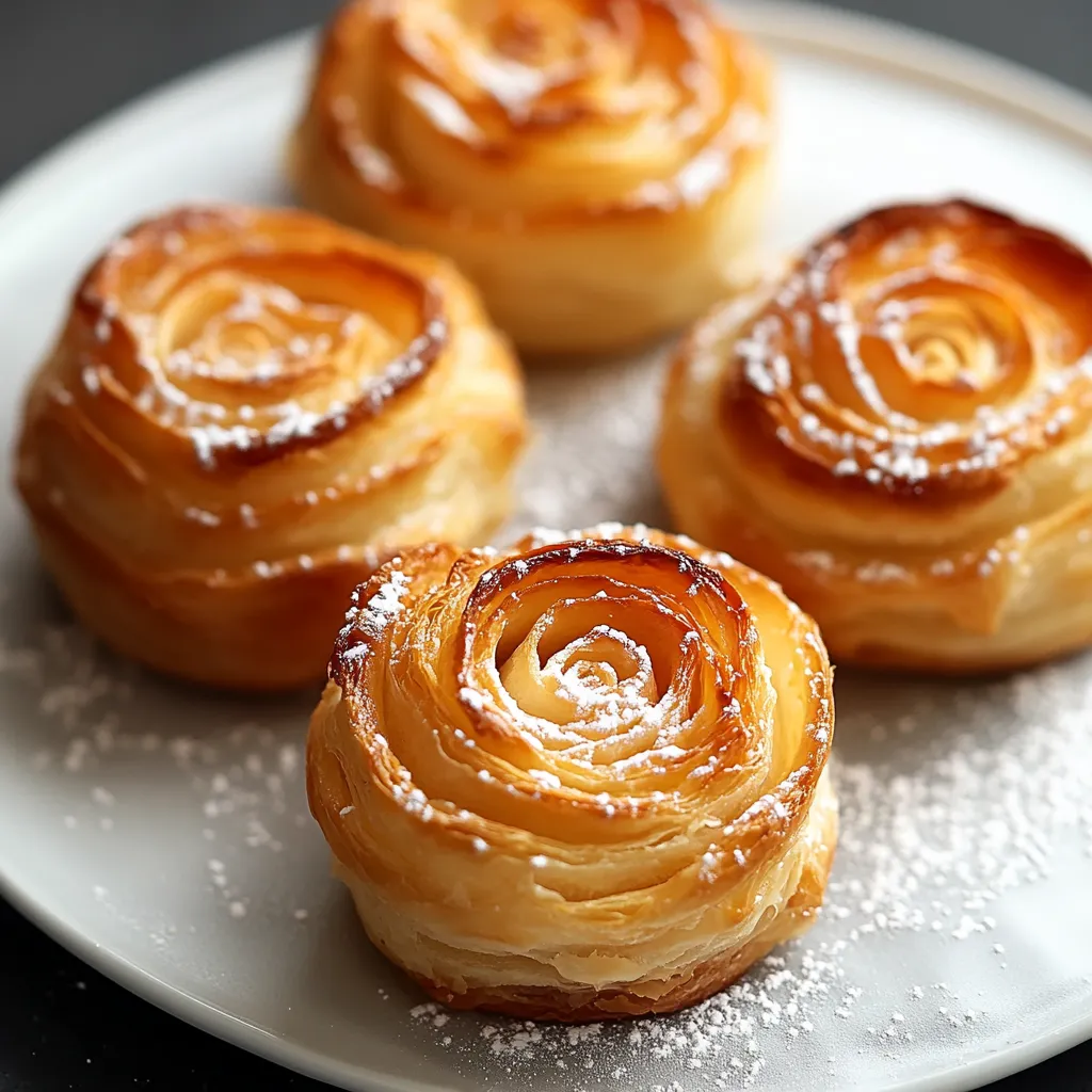 A plate of pastries with powdered sugar.