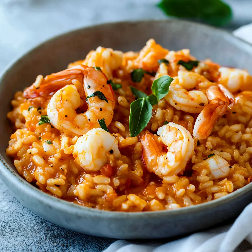 A bowl of shrimp and rice.