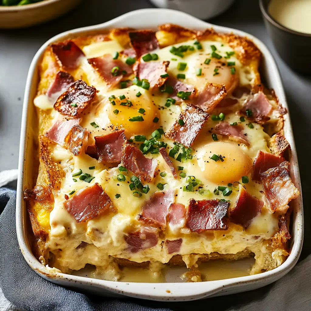Un piatto di pasta con bacon e uova.