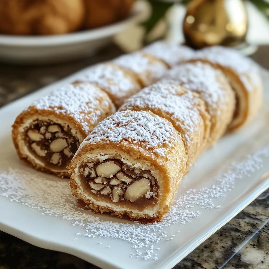A plate of pastries with powdered sugar.