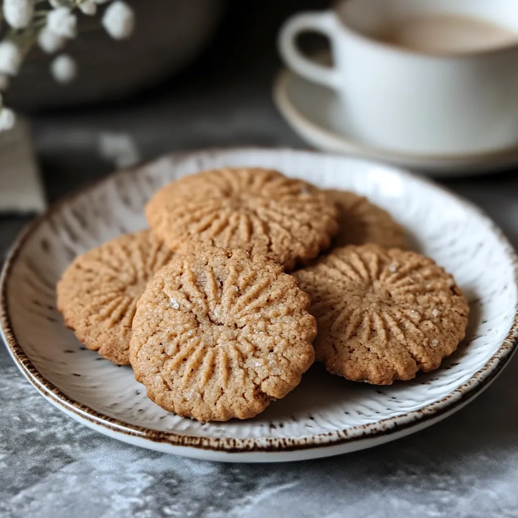 Un piatto con biscotti e tazze di caffè.