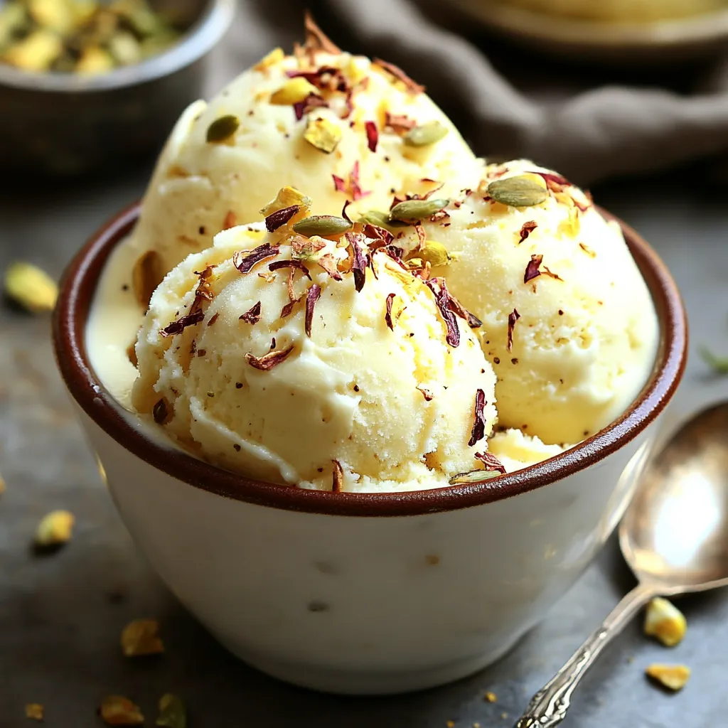 A bowl of ice cream with a spoon in it.