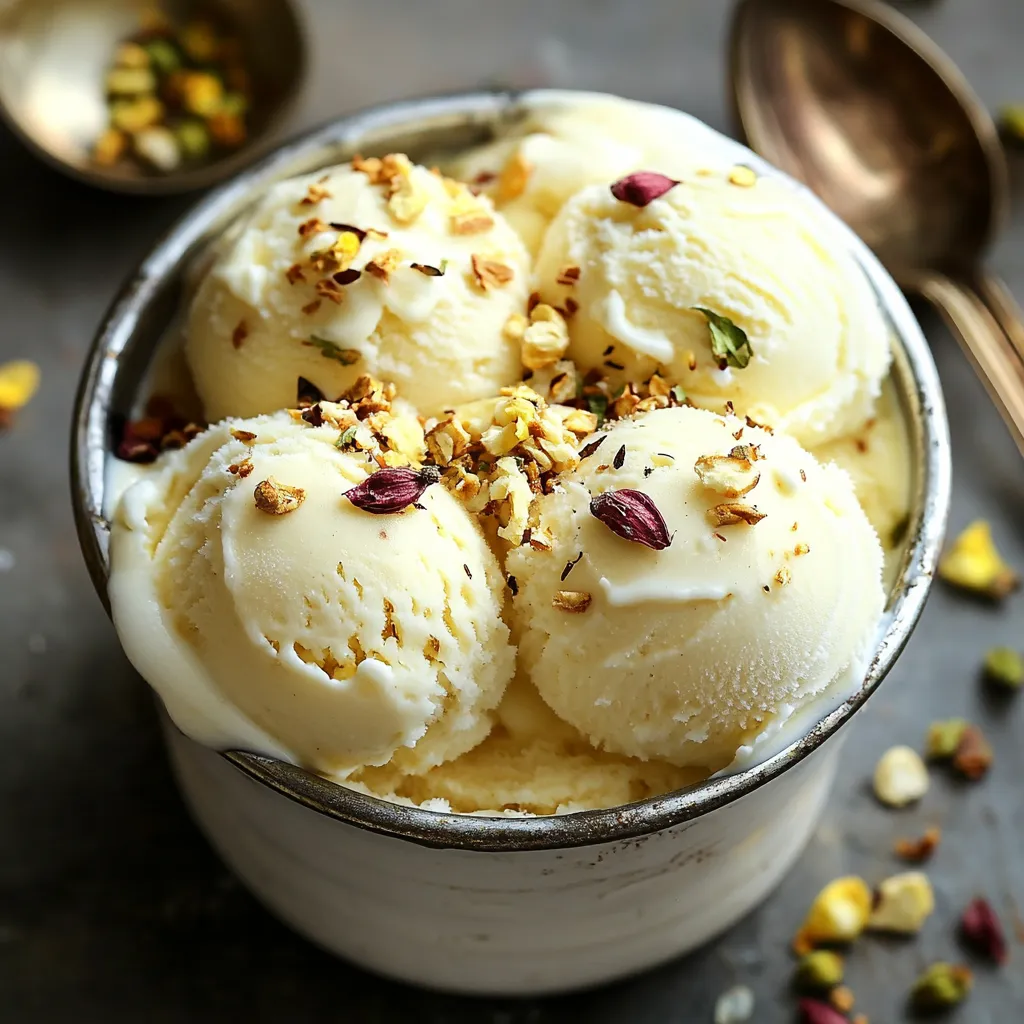 A bowl of ice cream with nuts on top.