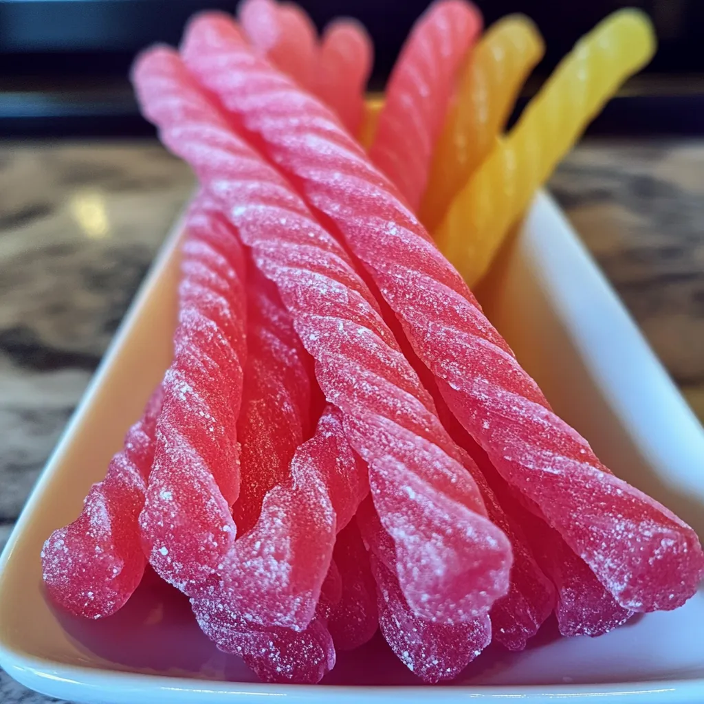 A bowl of red and yellow twisted candy.