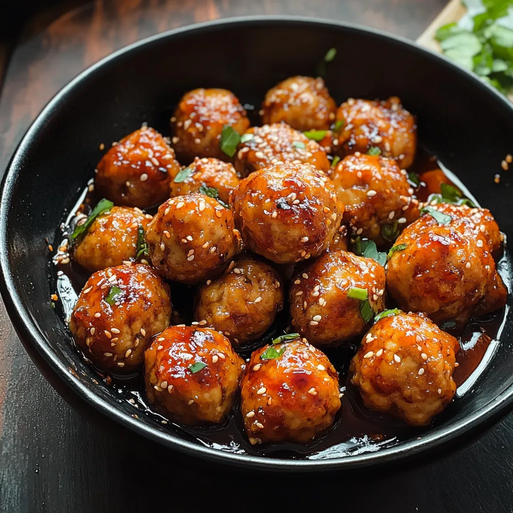 A bowl of meatballs with sauce.