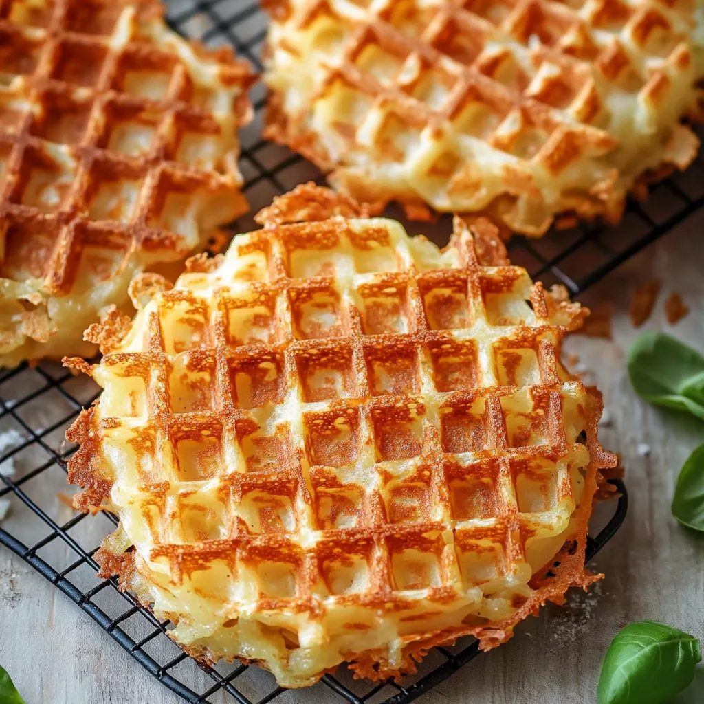 A waffle with a square pattern.