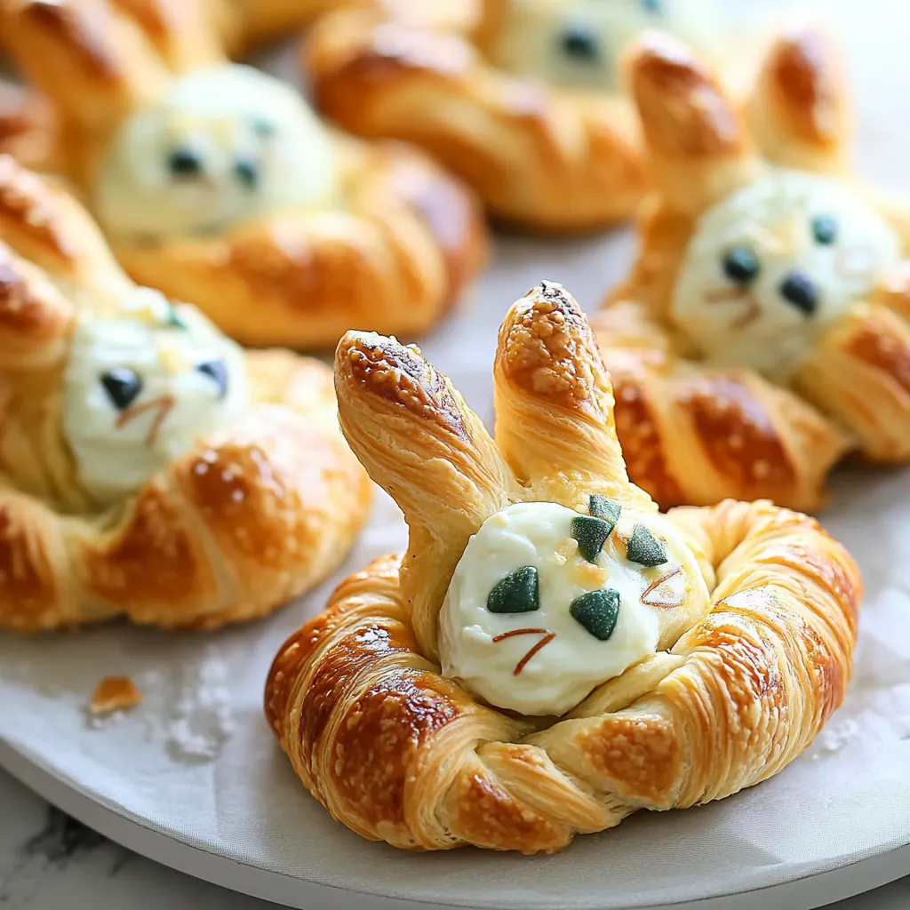 A plate of pastries with a bunny face on top.