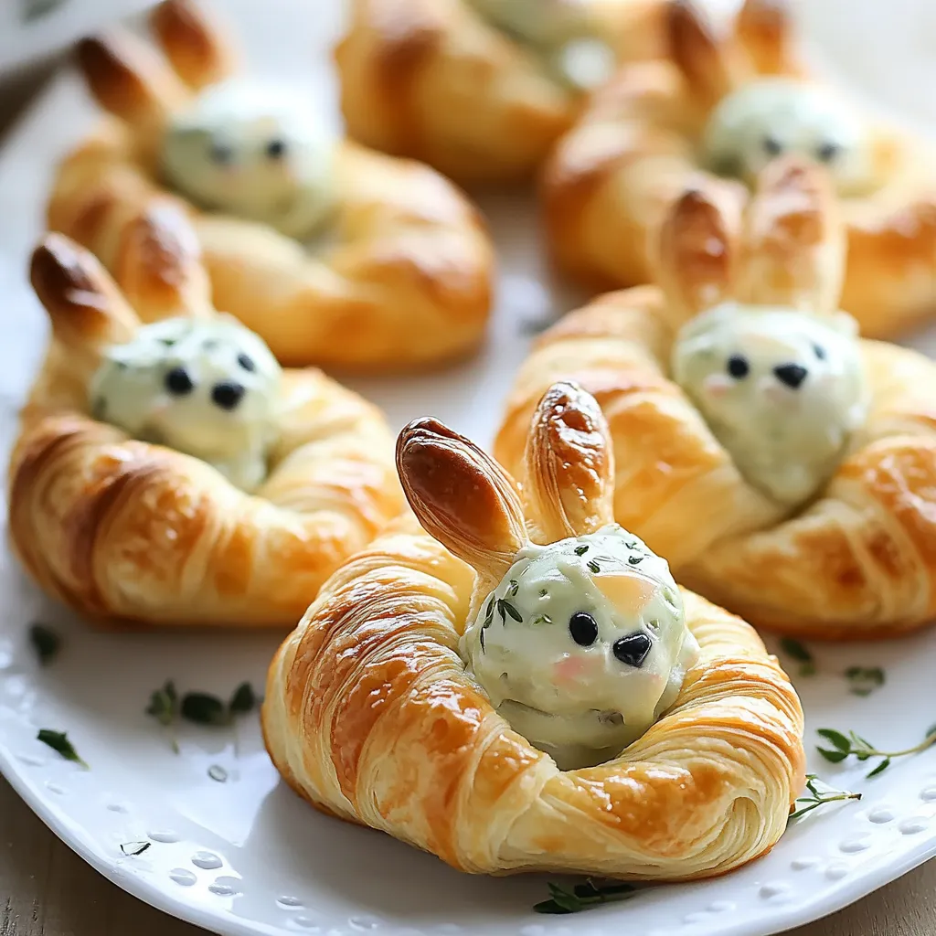 A plate of pastries with rabbit shaped pastries.