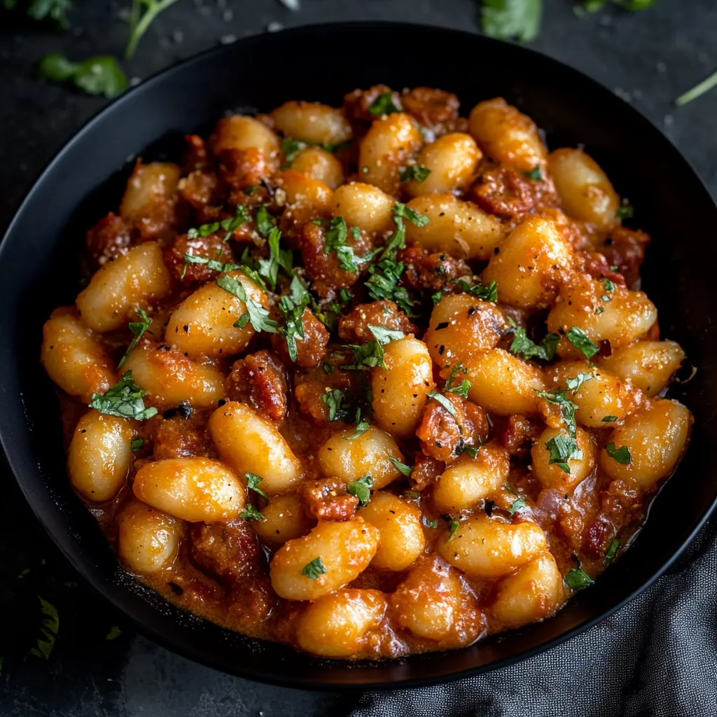 A bowl of pasta with tomato sauce.