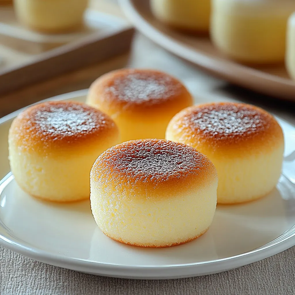 A plate of four small cakes.