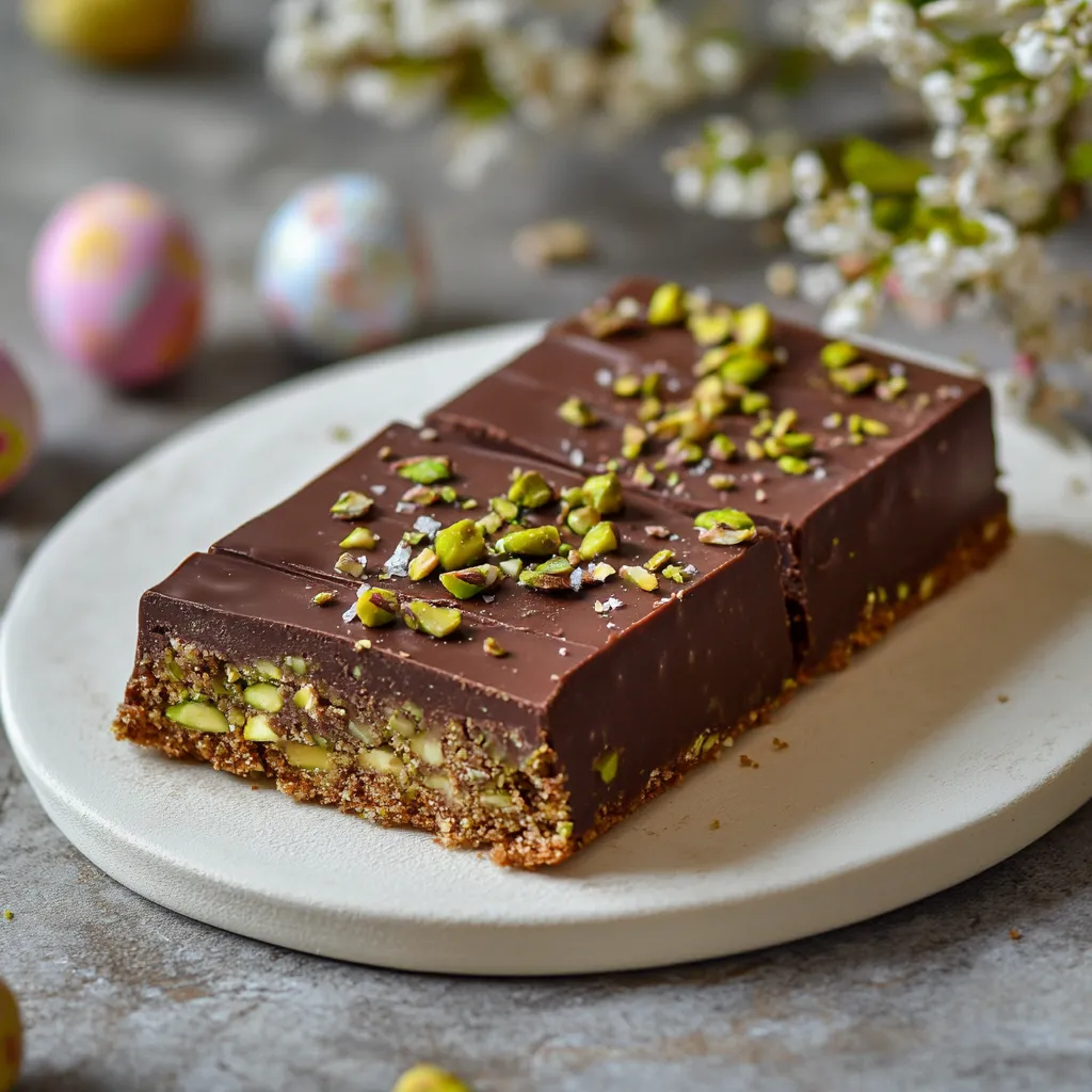 A chocolate dessert with almonds on a white plate.