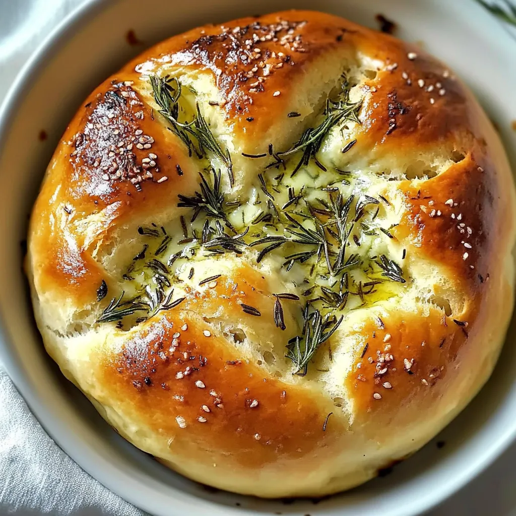 A bowl of bread with herbs in it.