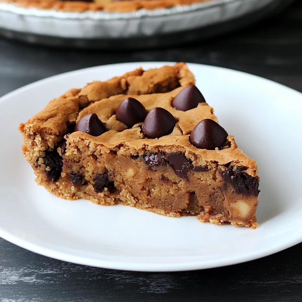 A slice of pie with chocolate chips on a white plate.