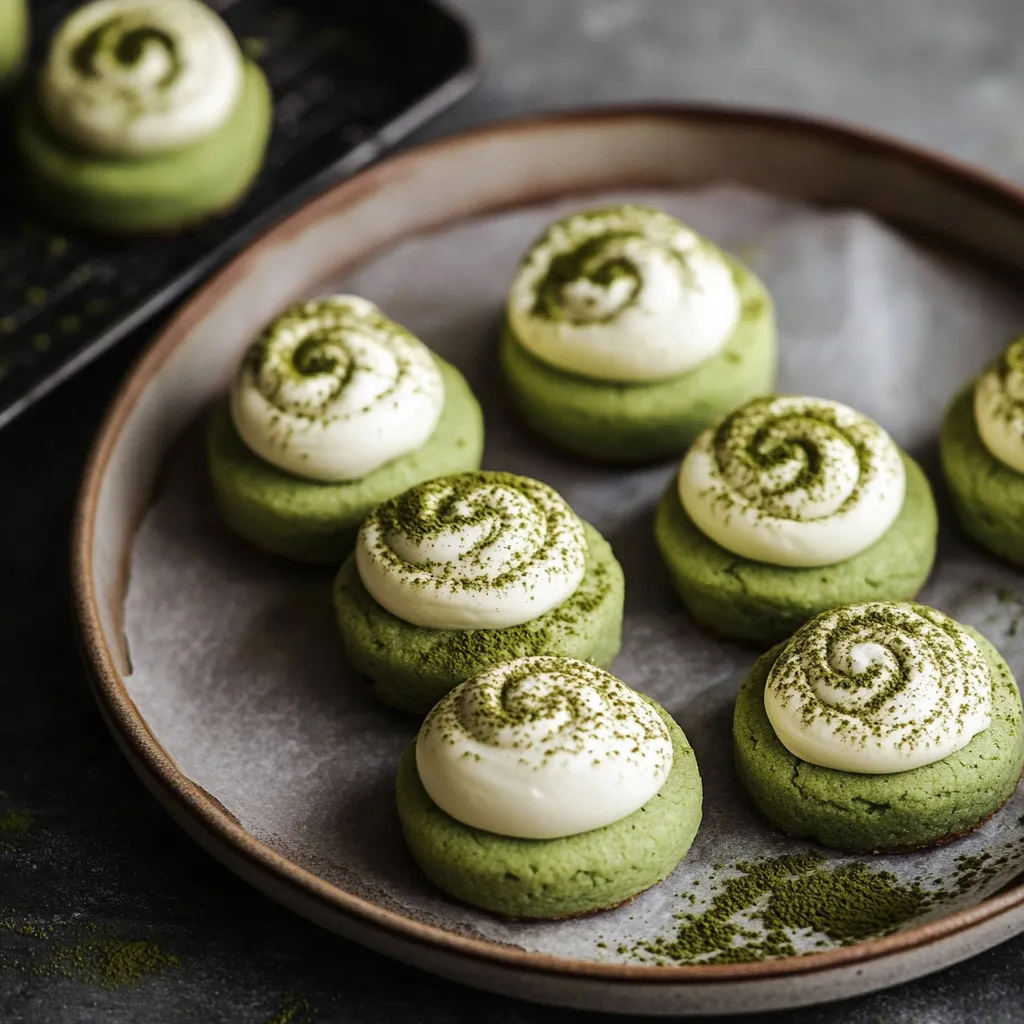 A plate of green cookies with white frosting.