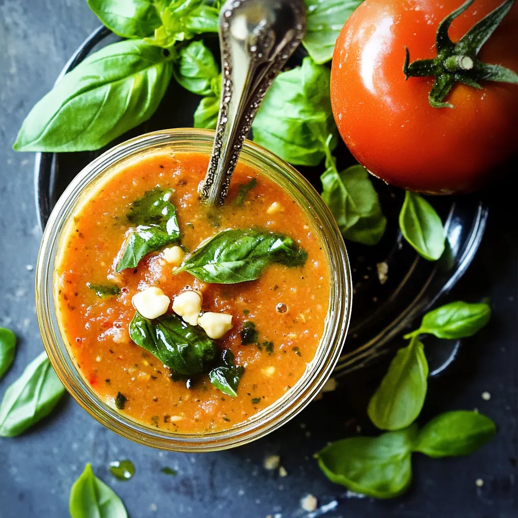 A bowl of soup with a spoon in it.