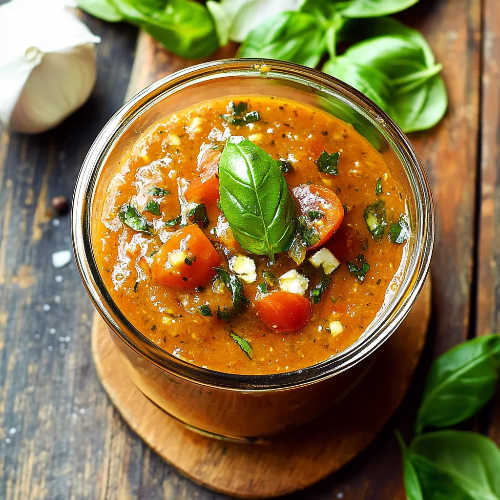 A bowl of soup with a spoon in it.