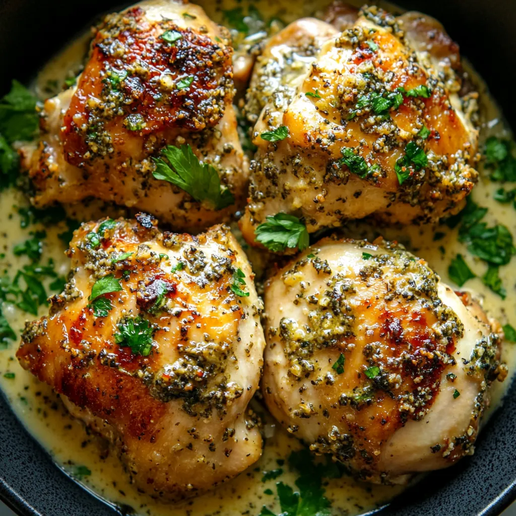 Chicken with herbs and spices.