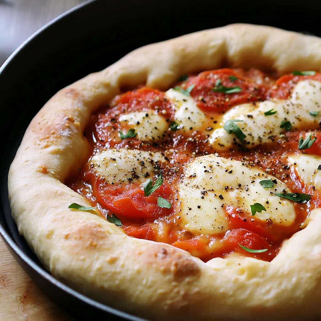 A pizza with tomatoes and cheese.
