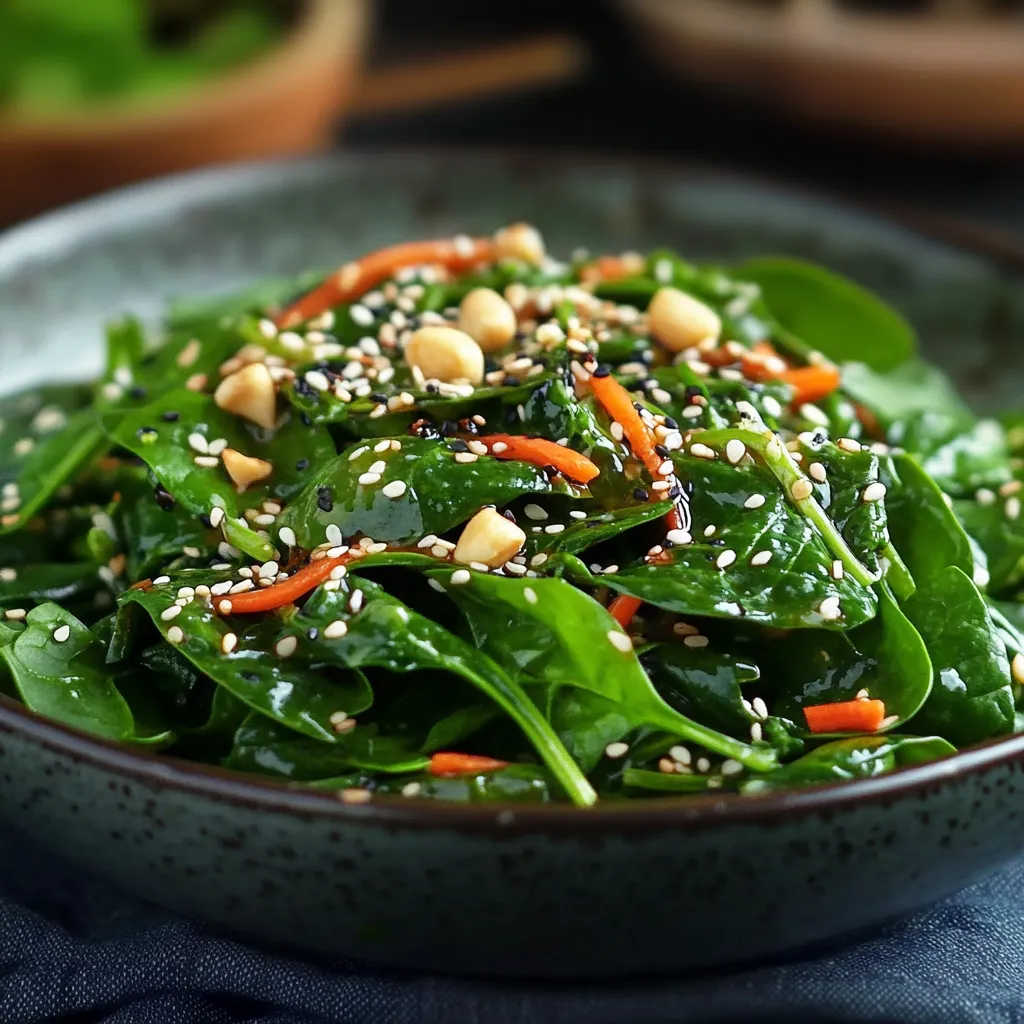A bowl of greens with nuts and seeds.