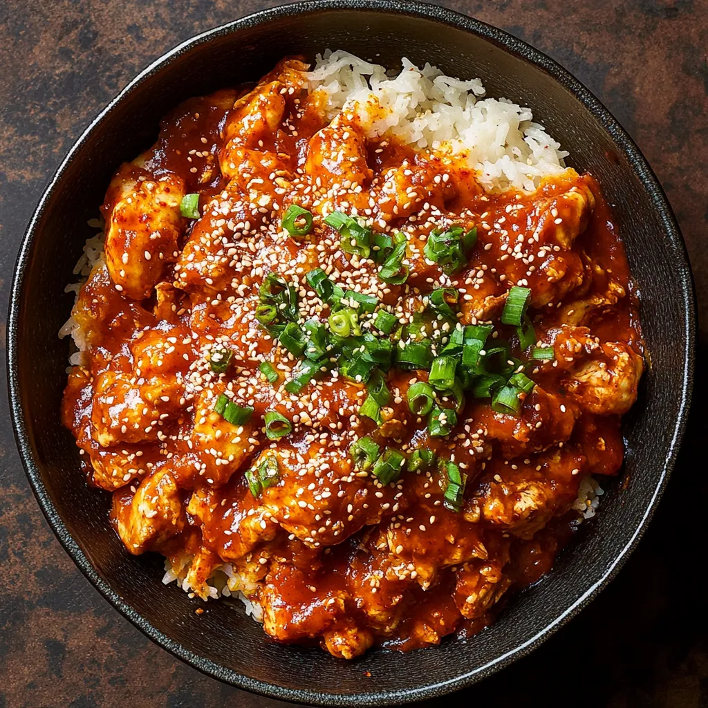 A bowl of rice and chicken.