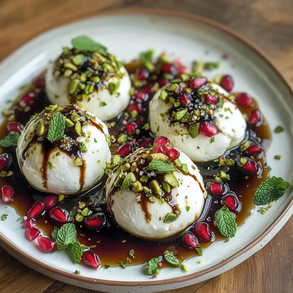 A plate of food with sauce and pistachios.