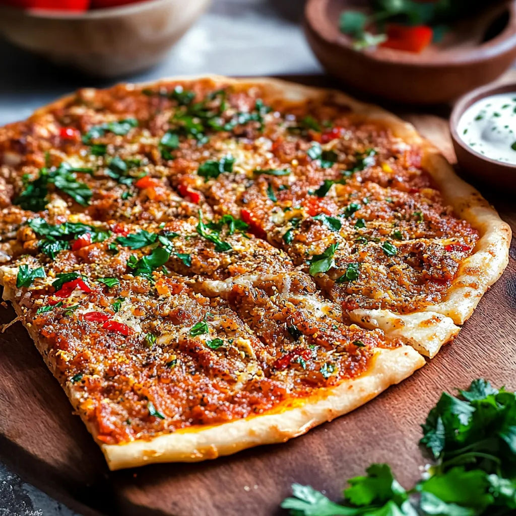 A pizza with a lot of toppings on a wooden table.