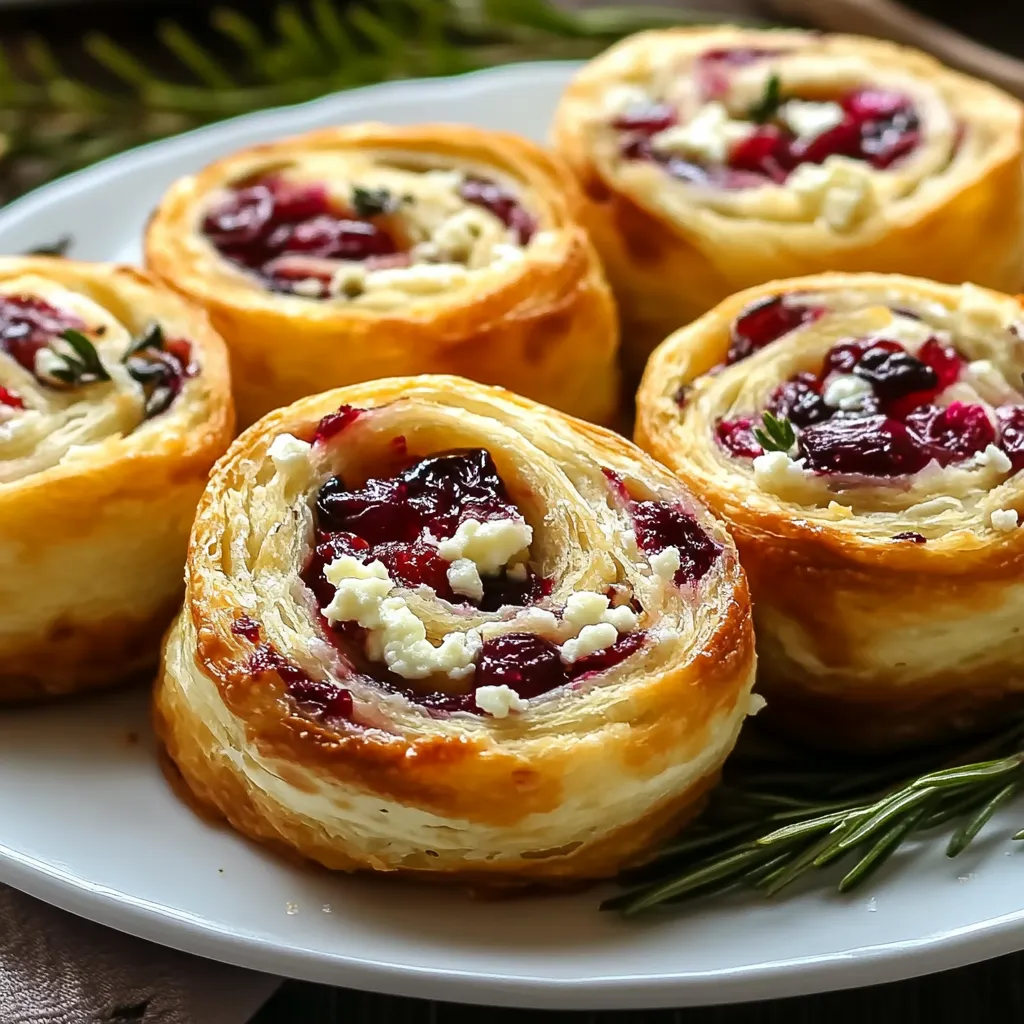 A plate of pastries with blueberries and cheese.
