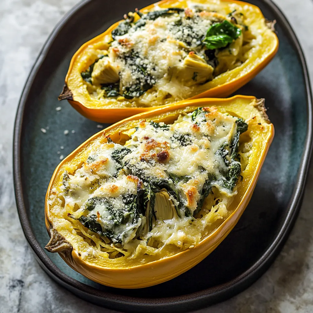 Two stuffed squash on a plate.