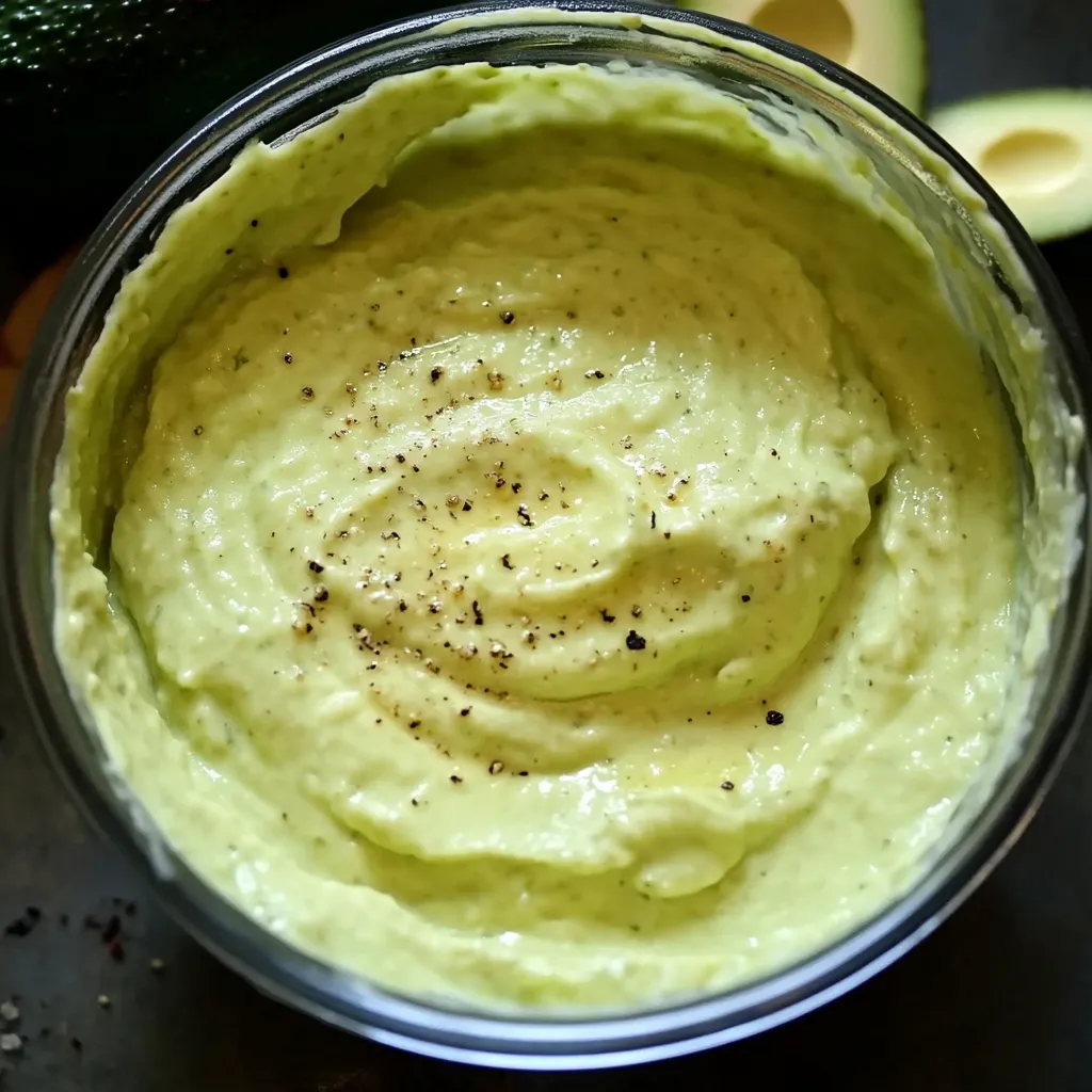 A glass bowl of green dip.