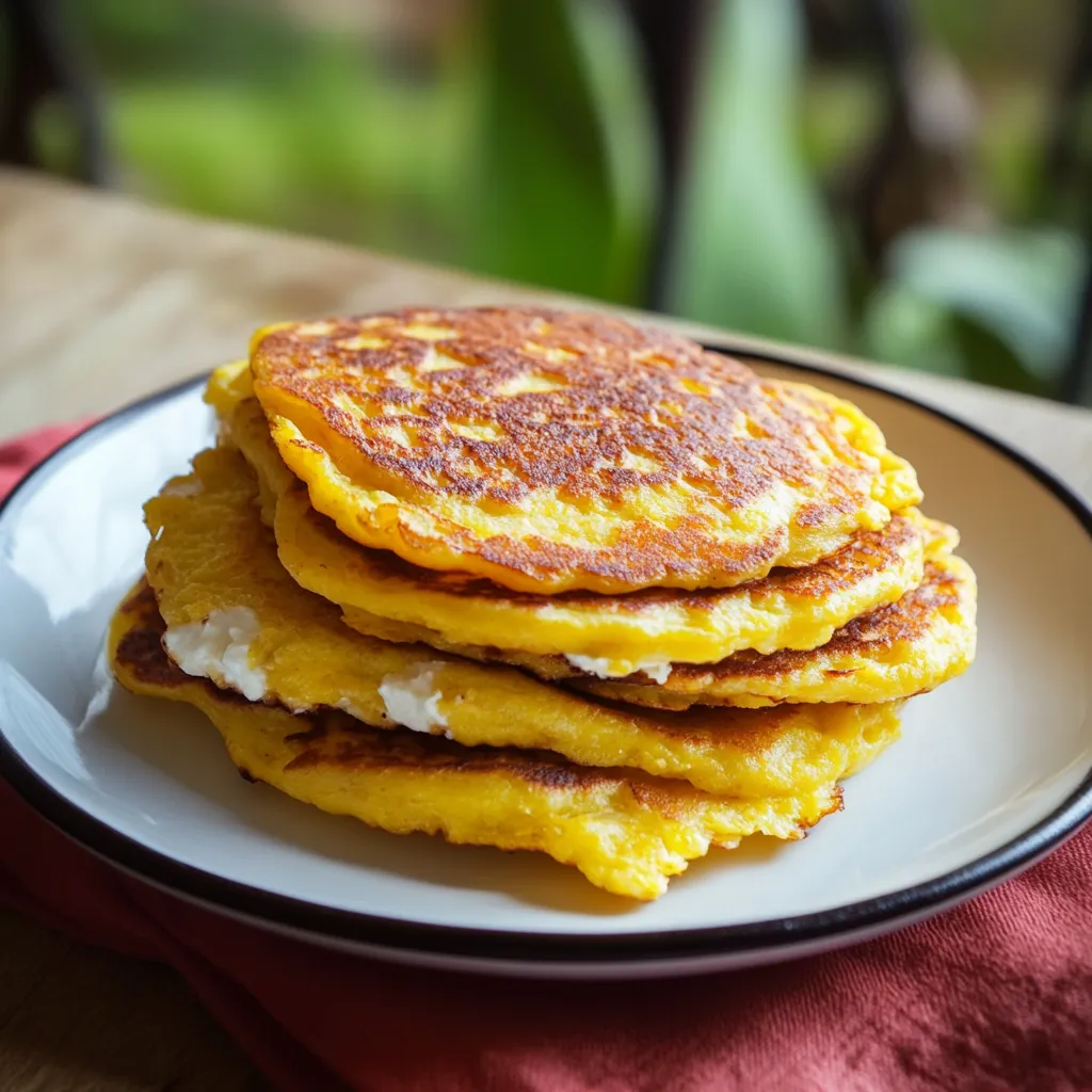 A stack of pancakes on a plate.