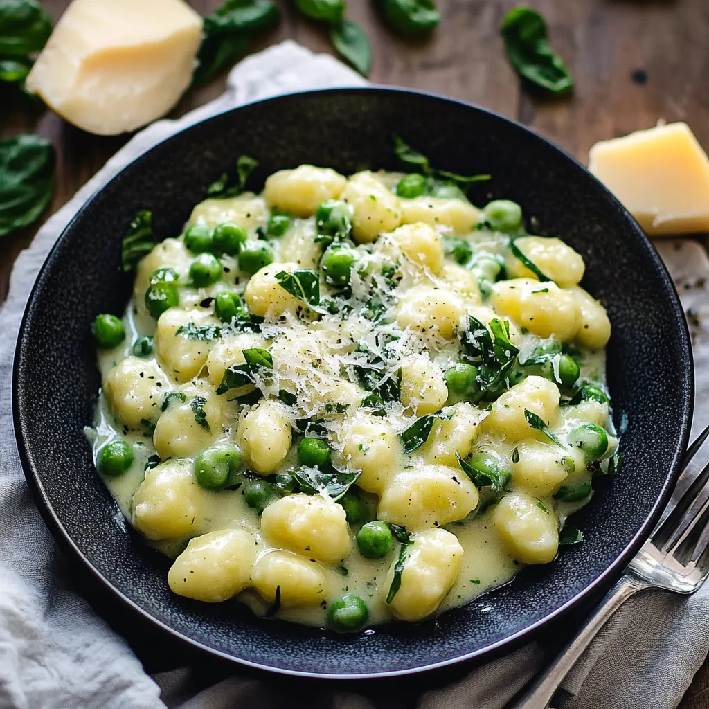 A bowl of pasta with cheese and peas.